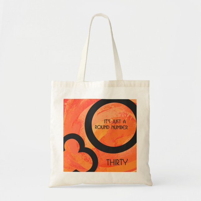 Bolso De Tela Naranja 30 Década Cumpleaños (Frente)