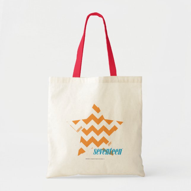 Bolso De Tela Naranja 3 del zigzag (Frente)