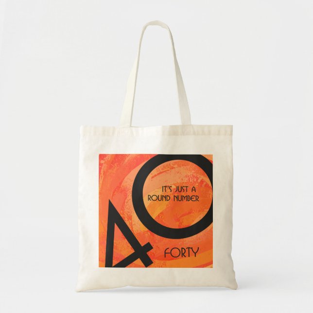 Bolso De Tela Naranja 40 Década Cumpleaños (Frente)