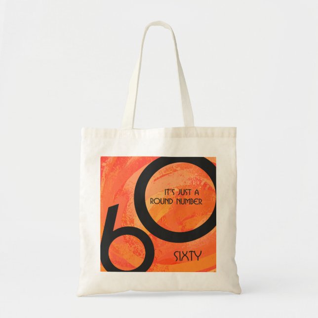 Bolso De Tela Naranja 60 Década Cumpleaños (Frente)