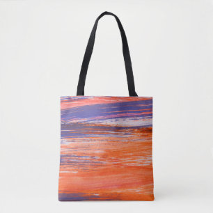 Bolso De Tela Naranja abstracto y fondo azul del acuarela