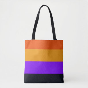 Bolso De Tela Naranja, amarillo, morado y negro