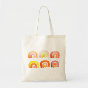 Bolso De Tela Naranja arco iris lindo arte retro
