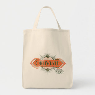 Bolso De Tela Naranja Art Deco Obliviate Spell Graphic