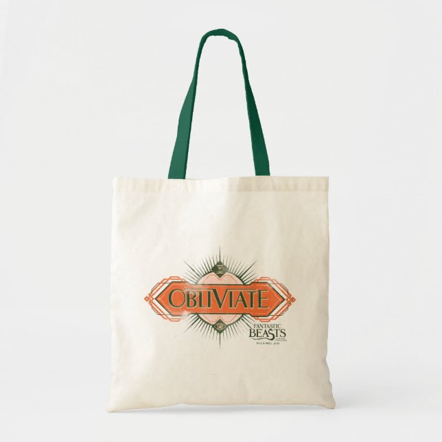 Bolso De Tela Naranja Art Deco Obliviate Spell Graphic (Frente)