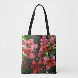 Bolso De Tela Naranja Asiático Lilies Floral