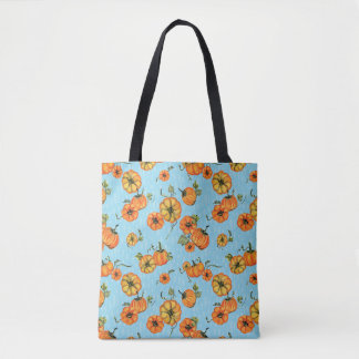 Bolso De Tela Naranja/Azul de las calabazas de caída de color de