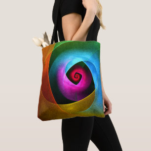 Bolso De Tela Naranja azul Patrón de arte de resumen moderno ros