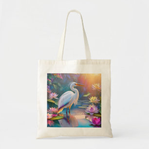 Bolso De Tela Naranja Billing White Heron Fantasy Bird
