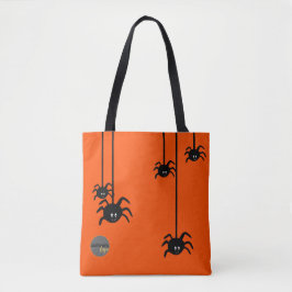 BOLSO DE TELA NARANJA BLACK SPIDER HALLOWEEN BUSINESS LOGO PERSO