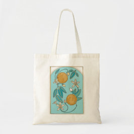 Bolso De Tela Naranja Blossom Tote Bag