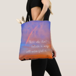 Bolso De Tela Naranja Blue Rainbow Sunset Photo cree en Magic