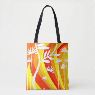 Bolso De Tela Naranja brillante y blanco