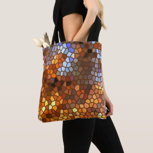 Bolso De Tela Naranja Brown Autumn Mosaic Abstract Tote Bag