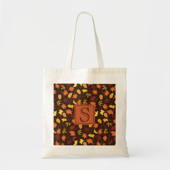 Bolso De Tela Naranja Caída Amarilla Sale Monograma Tote Bag (Frente)