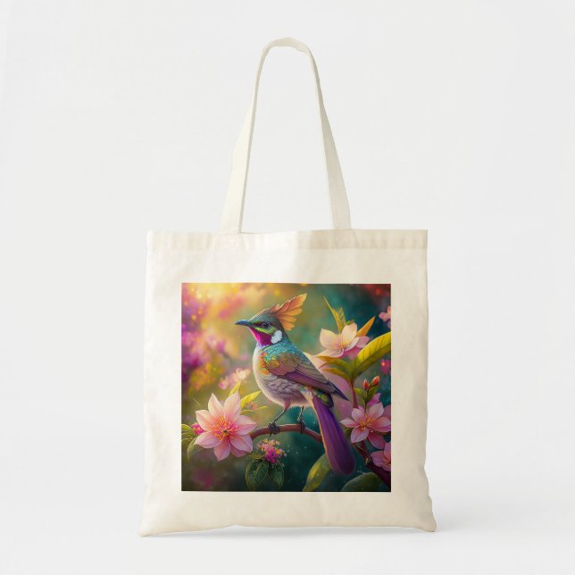 Bolso De Tela Naranja Creste Arco Iris Jay Fantasy Bird (Frente)