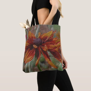 Bolso De Tela Naranja Daisy Lápiz Flor Arte