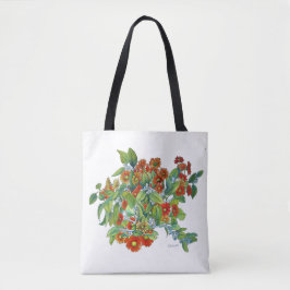 Bolso De Tela Naranja Daisy Tote Bag