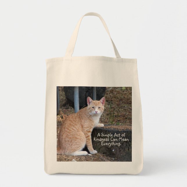 Bolso De Tela Naranja de amabilidad Tabby Cat Tote Bag (Frente)