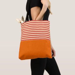 Bolso De Tela Naranja de banda roja