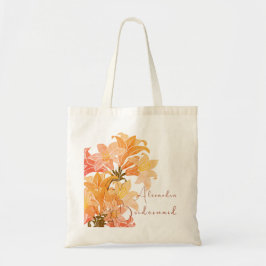 Bolso De Tela Naranja de Bridesmaid Floral Burnt Trendy