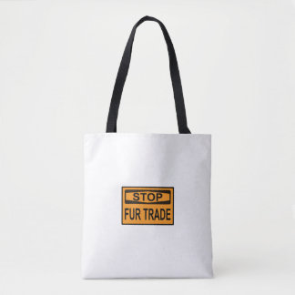 Bolso De Tela Naranja de Detener el Rótulo de Comercio de Pieles
