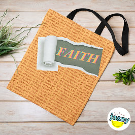 Bolso De Tela Naranja de fe de la Escritura Cristiana inspirador