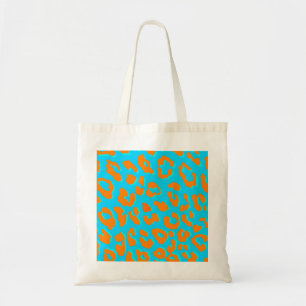 Bolso De Tela Naranja de impresión Leopardo Azul