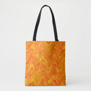 Bolso De Tela Naranja de mareo Patrón rojo amarillo