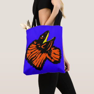 Bolso De Tela Naranja de neón estilizado/Lizard de cuello frito