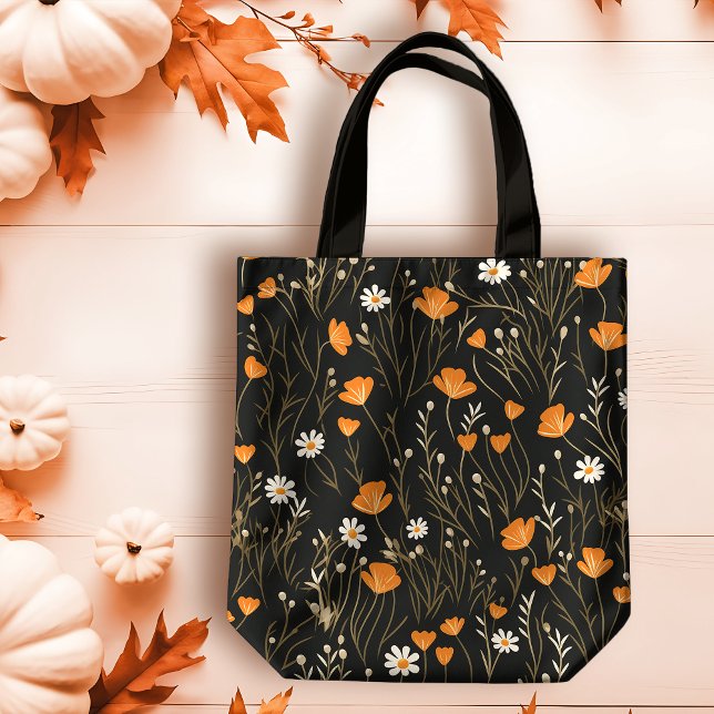 Bolso De Tela Naranja de otoño y Cream Dainty Floral (Subido por el creador)