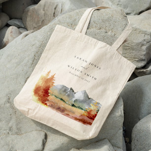 Bolso De Tela Naranja de óxido de otoño Boda de follaje de árbol