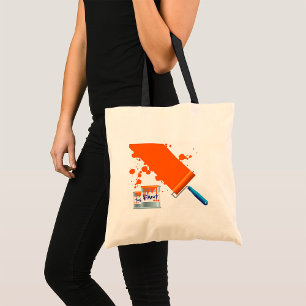Bolso De Tela Naranja de pintura Paint Tote Bag