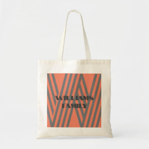 BOLSO DE TELA NARANJA DE REGALO DE MONOGRAMAS DE LA FAMILIA MÍNI