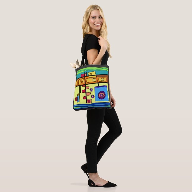 Bolso De Tela Naranja de vida submarina verde azul amarillo (Puesto)