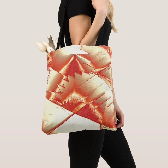 Bolso De Tela Naranja dorado al beige, extremo áspero digitaliza (Detalle)
