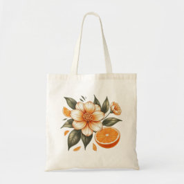 Bolso De Tela Naranja dorado florecimiento con naranja