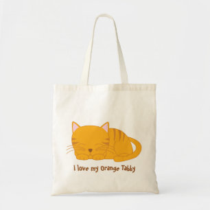 Bolso De Tela Naranja durmiente Tabby Cat