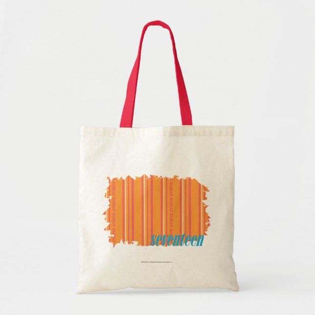 Bolso De Tela Naranja fino 2 de las rayas (Frente)