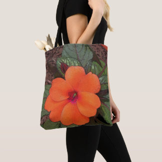 Bolso De Tela Naranja Flor Closeup