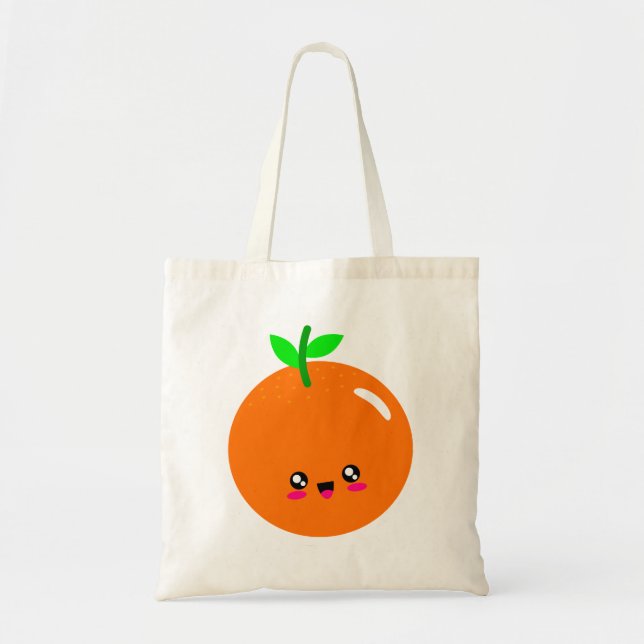 Bolso De Tela naranja, foto, fruta (Frente)