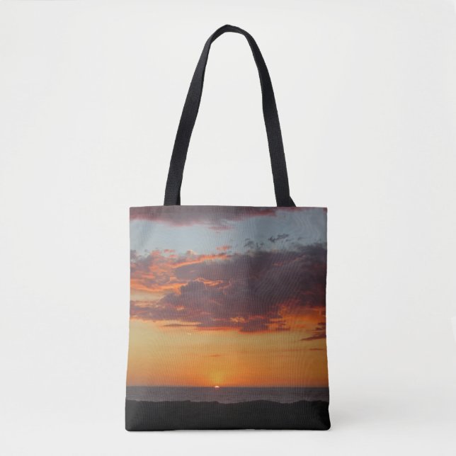 Bolso De Tela Naranja fotográfico Sunset Sky Pacific Ocean Coast (Anverso)