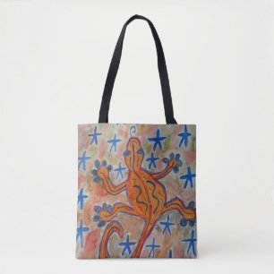 Bolso De Tela Naranja Gecko Tote Bag