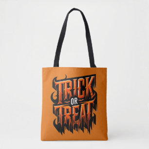 Bolso De Tela Naranja Goteo TRUCO O TRATO Halloween