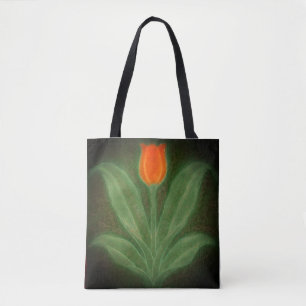 Bolso De Tela Naranja Green Tulip Art Nouveau Tile Tote Bag