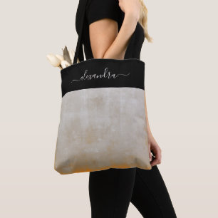 Bolso De Tela Naranja gris negro rústico elegante personalizado