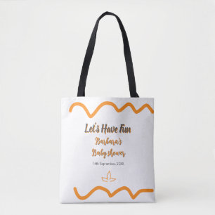 Bolso De Tela Naranja gris retro español baby ducha boho moderno