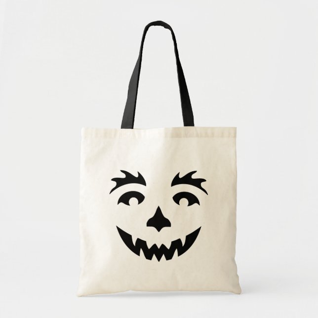 Bolso De Tela Naranja Halloween Calabaza (Frente)