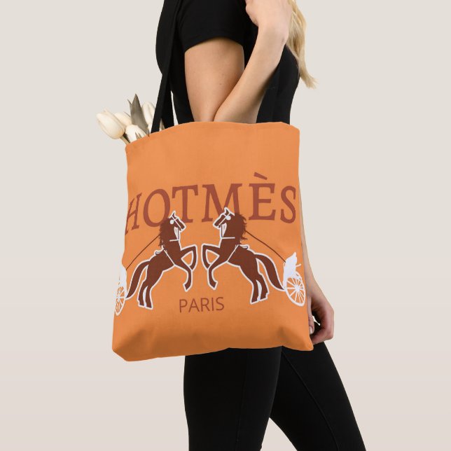 Bolso De Tela Naranja Hot Mess Designer Tote Bag  (Detalle)