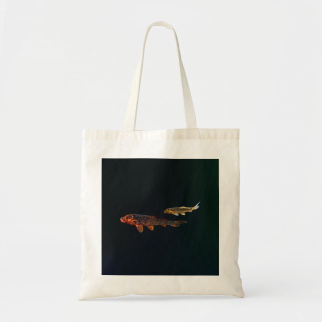 Bolso De Tela Naranja Koi y Gold Koi (Frente)